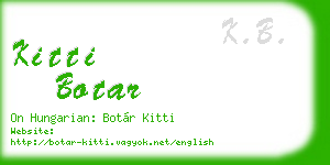 kitti botar business card
